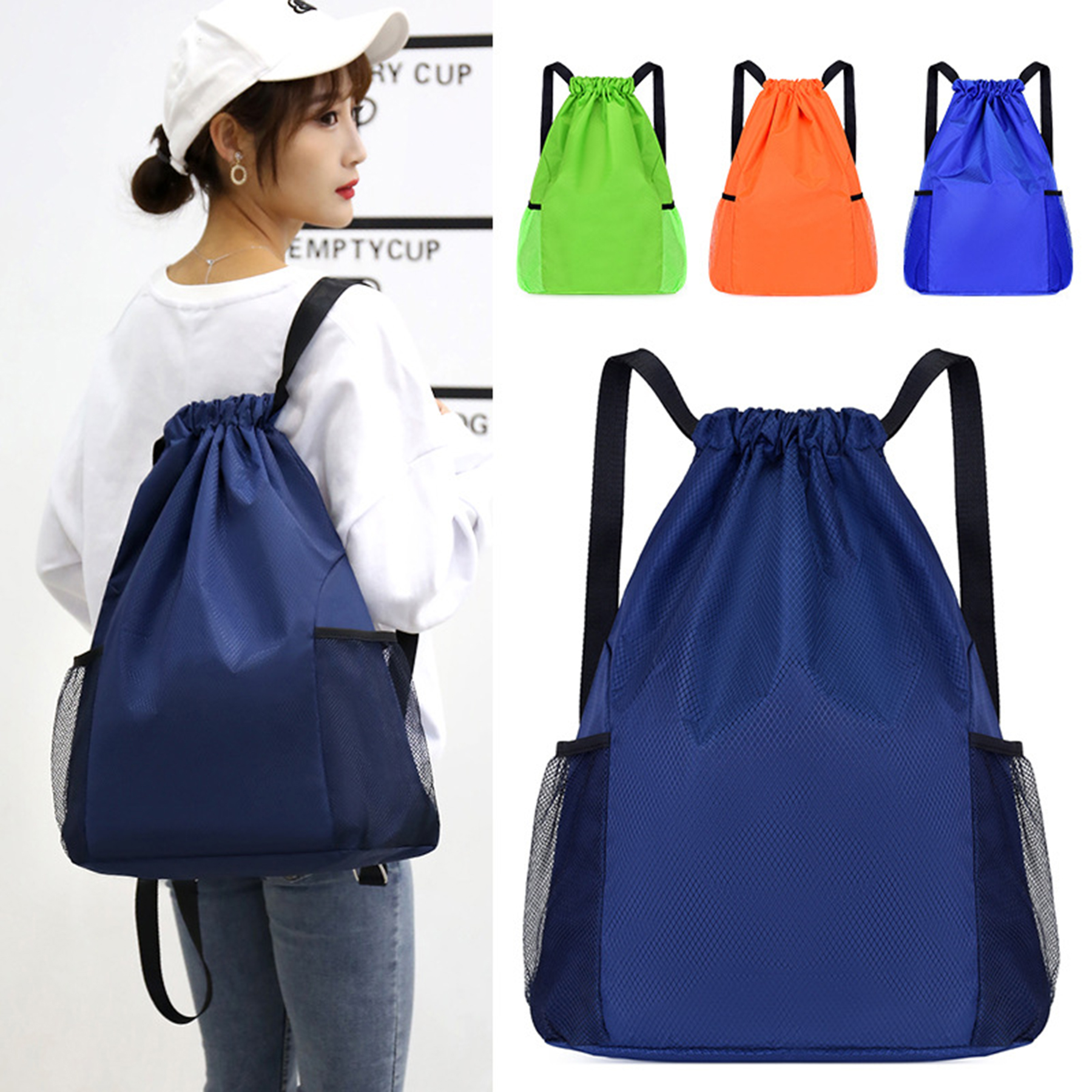 600D Double Shoulder Drawstring Backpack Training Bag 2
