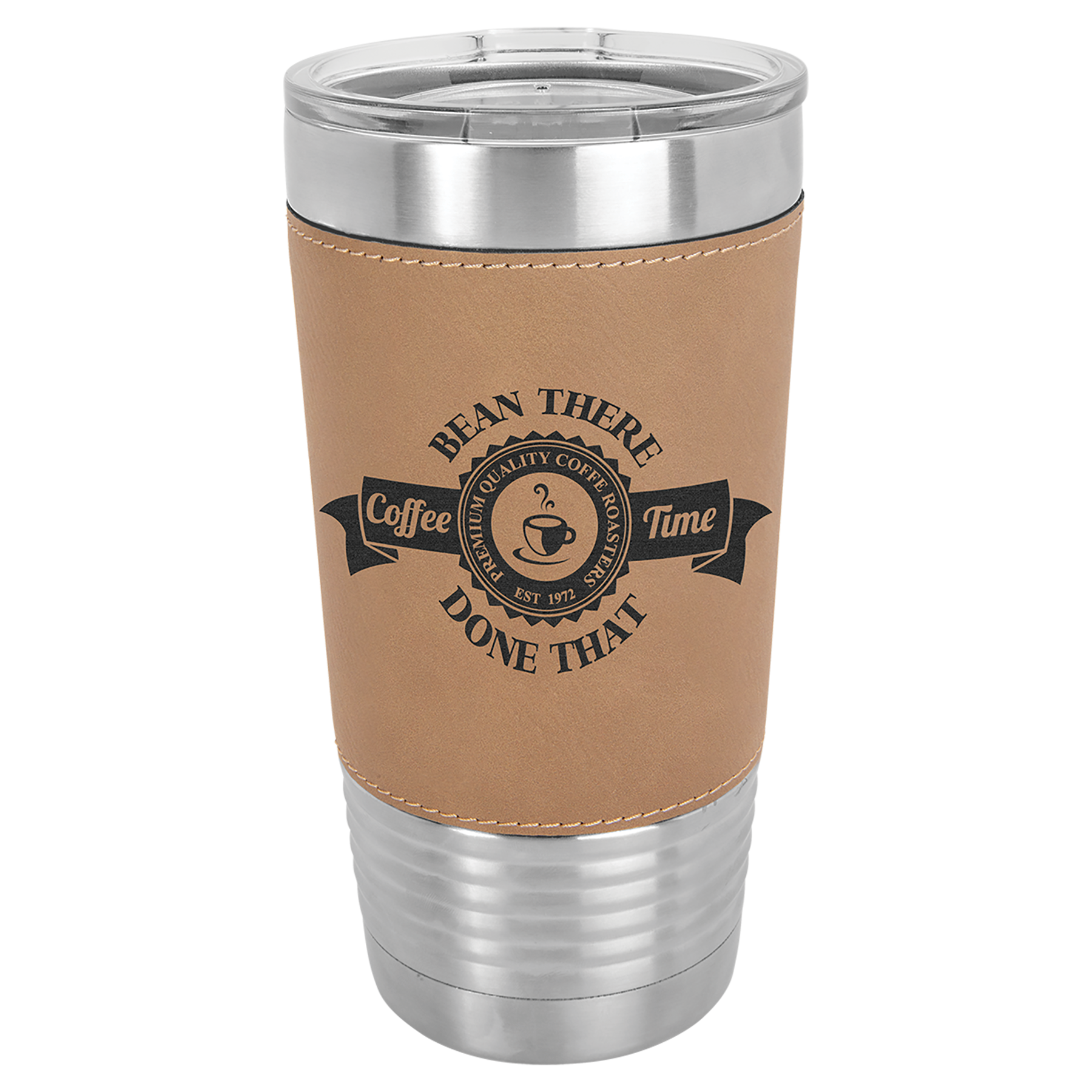 Polar Camel 20 oz. Leatherette Tumbler with Clear Lid 7