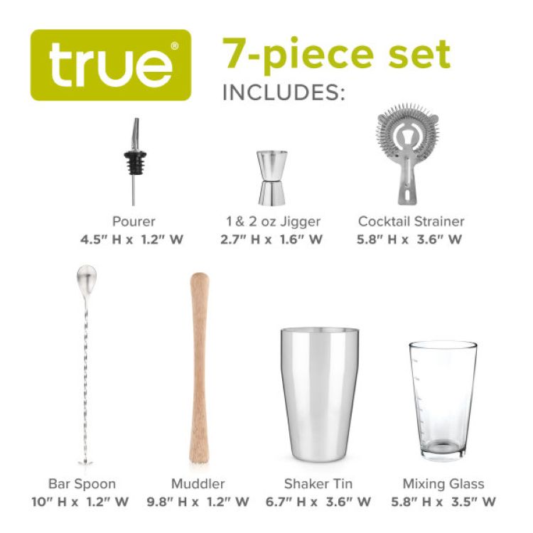 True® 7 Piece Barware Set 1