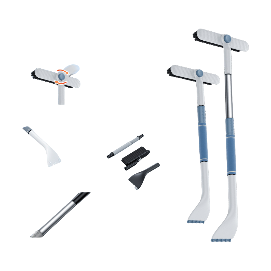 Extendable Snow Brush and Detachable Ice Scraper 1