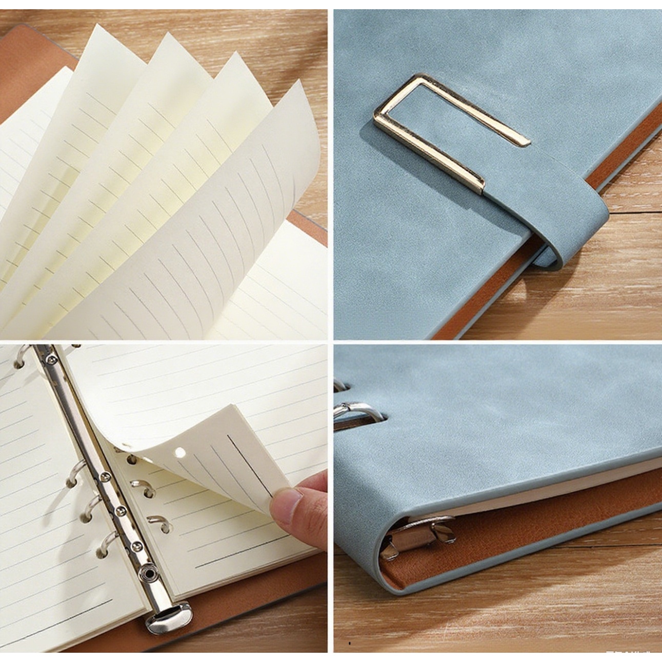 A5 Notebook 6-Ring Binder W/ Magnetic Snap Closure 8