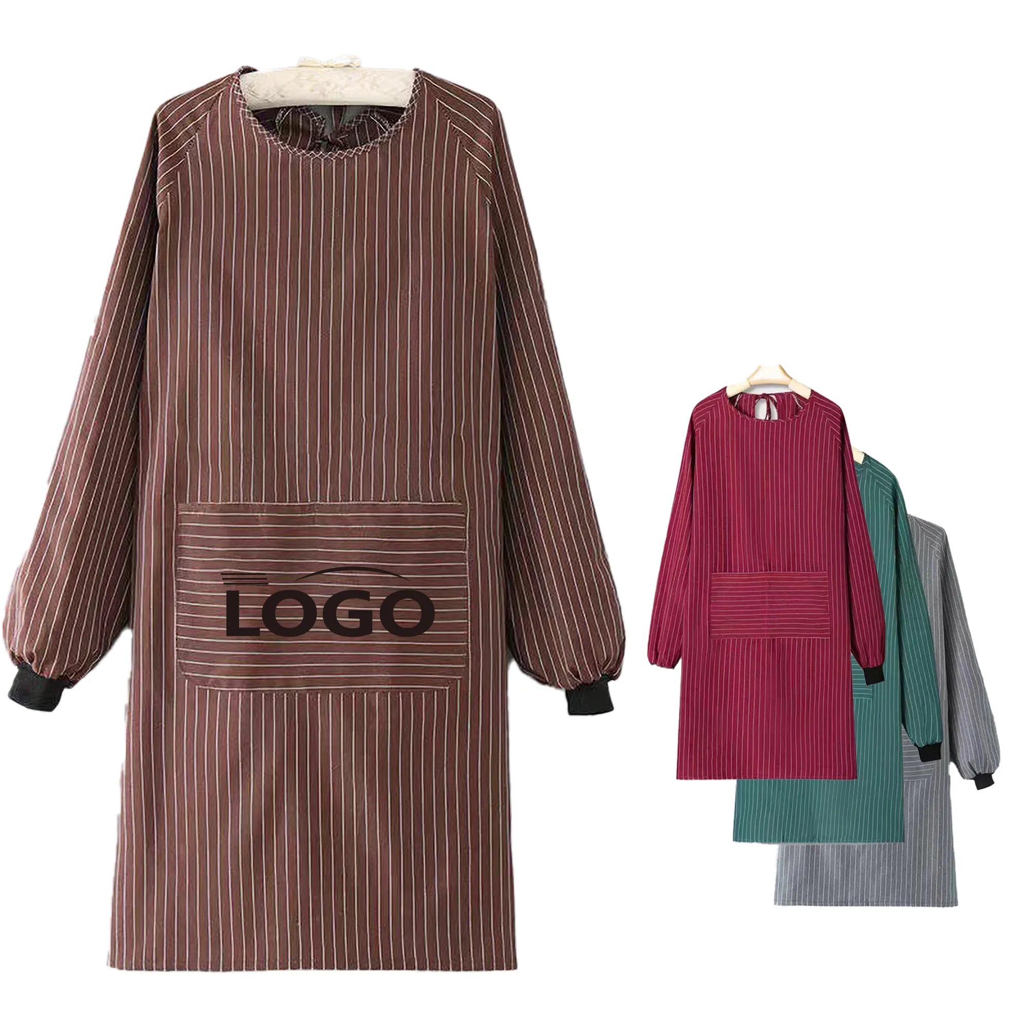 Long Sleeve Breathable Apron All-Size Fit Tool Pocket 10