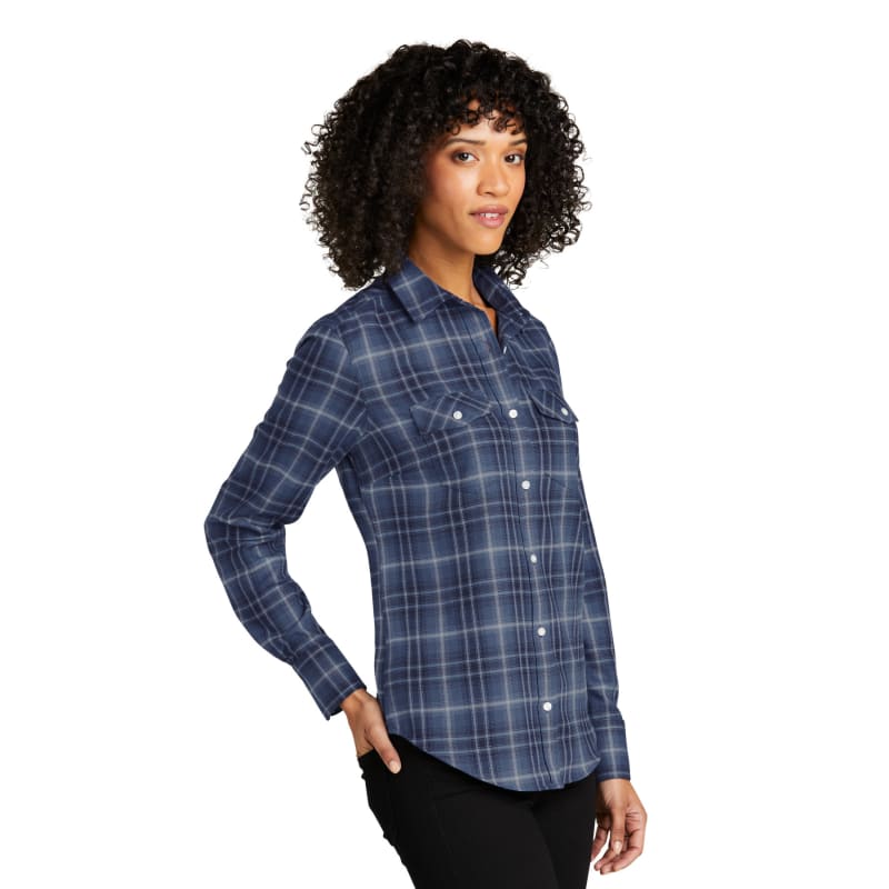 Port Authority Ladies Long Sleeve Ombre Plaid Shirt 17