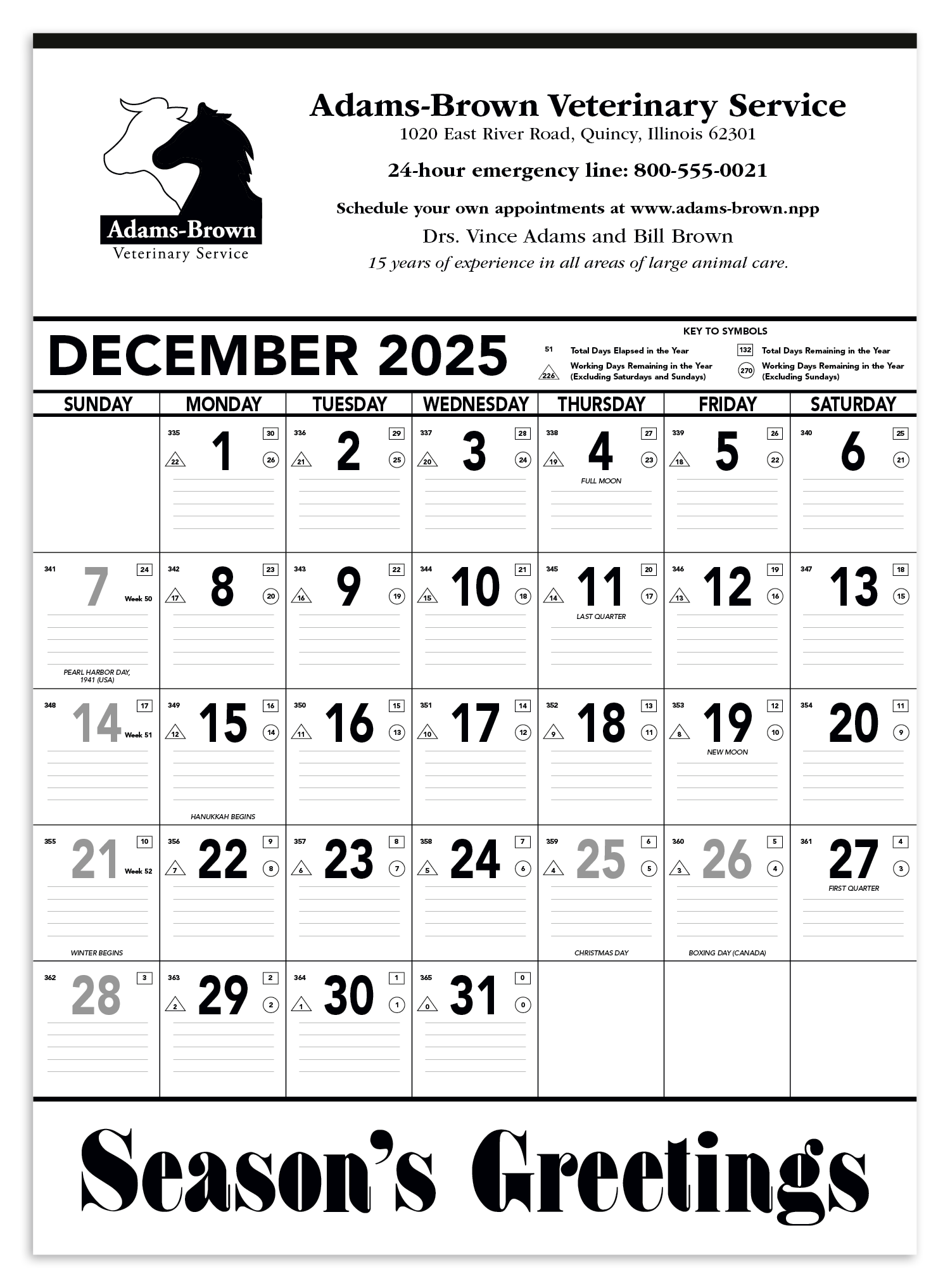 Triumph® Calendars Black & White Contractor Memo Calendar 4