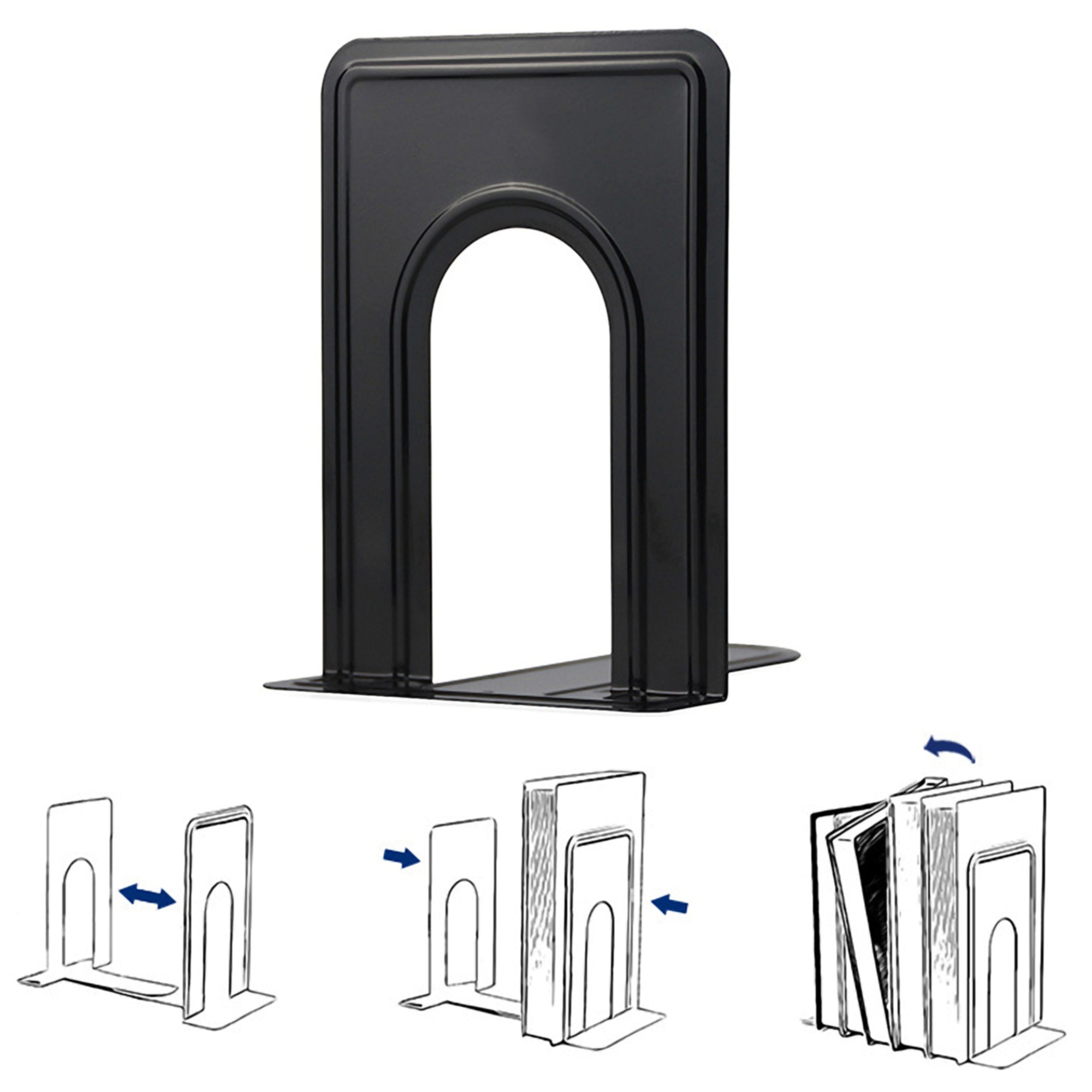 L-Shaped Metal Bookend Organizer 4
