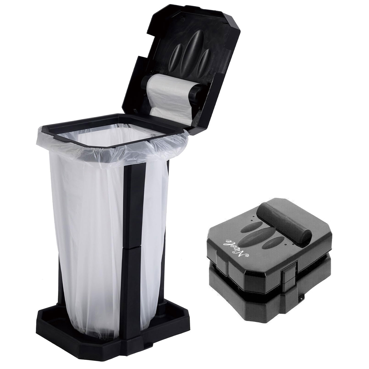 Foldable Outdoor Trash Bag Holder W/ Lid 2