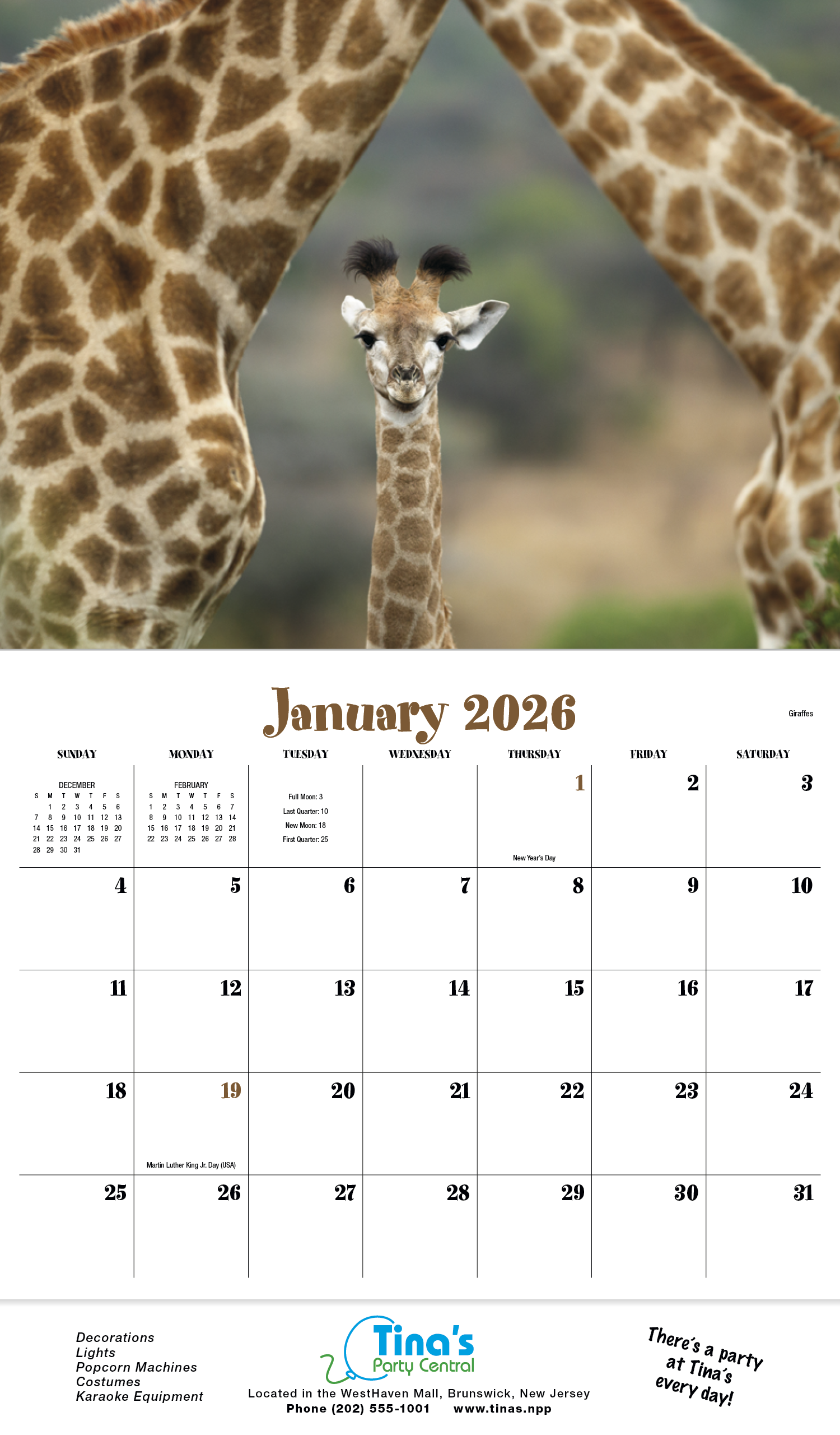 HotLine® Products Animal Babies Appointment Calendar - Stapled 5