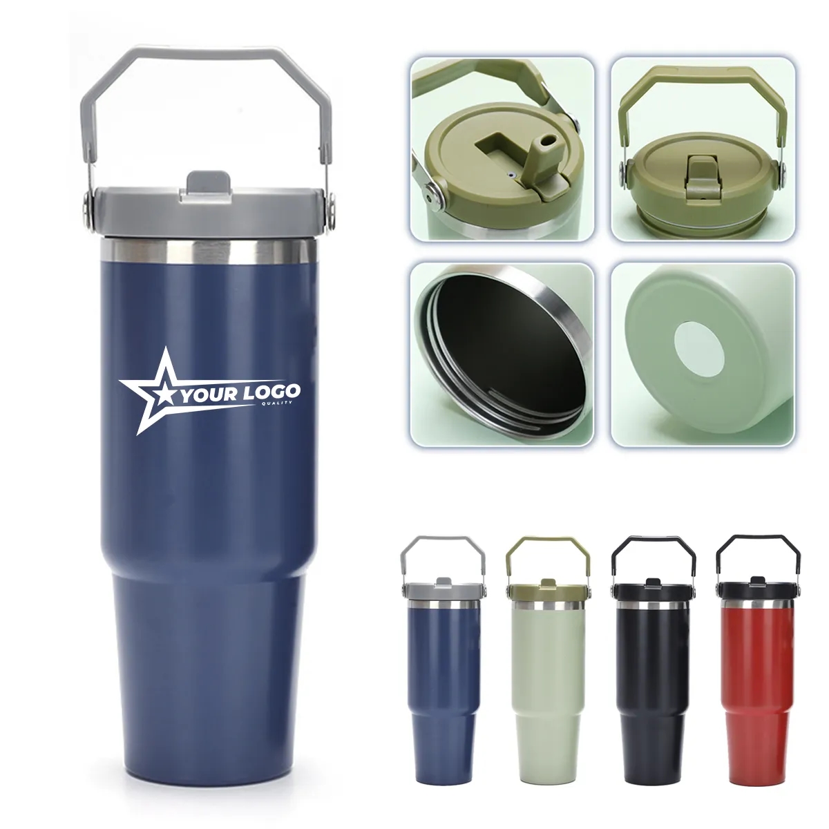 30oz. Lid Straw Stainless Steel Vacuum Insulated Tumbler 1
