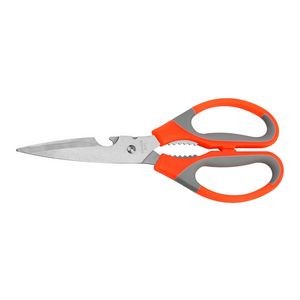 Ergonomic Black Kitchen Scissors With Walnut Cracker Handle 3