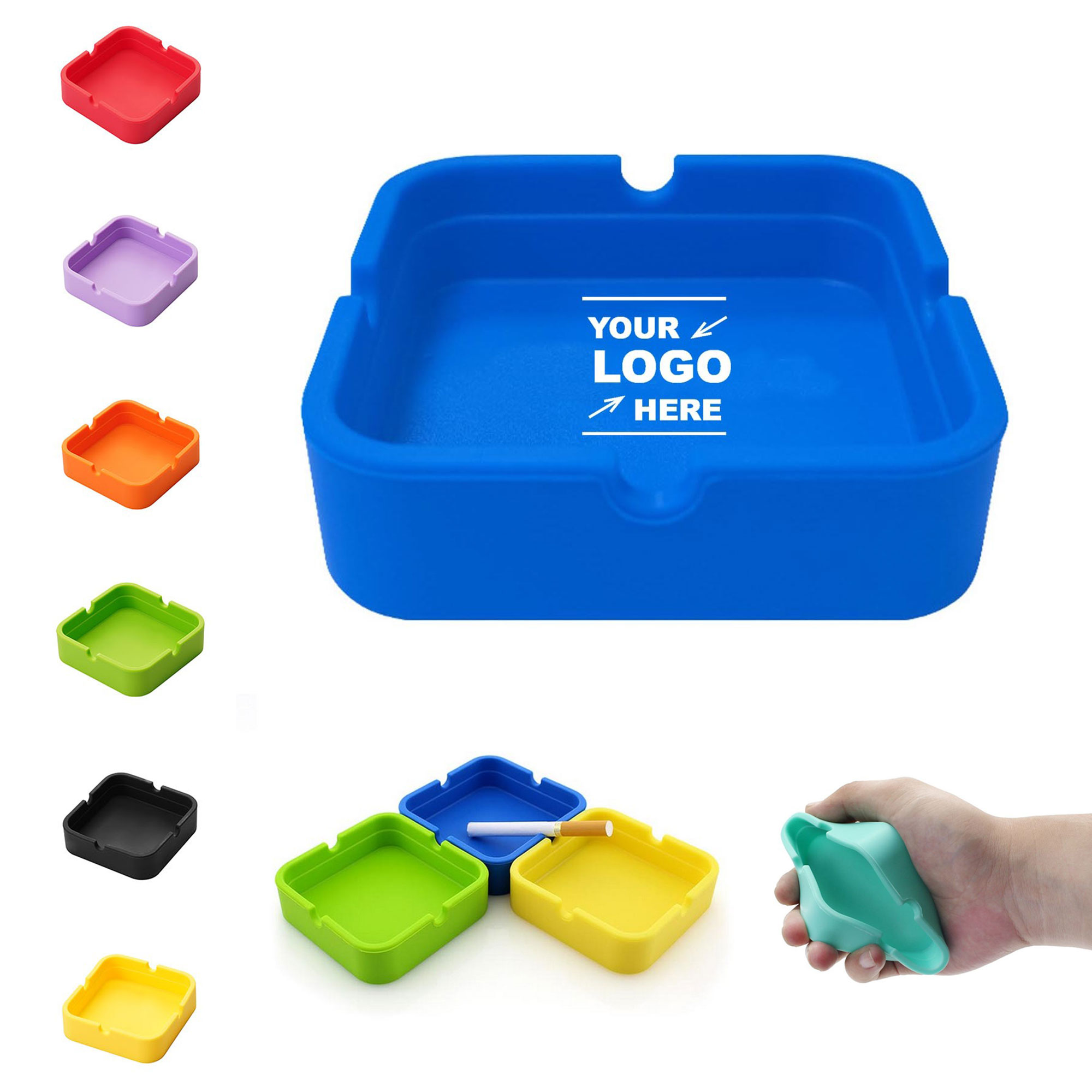Square Silicone Ashtray For Cigarettes 4