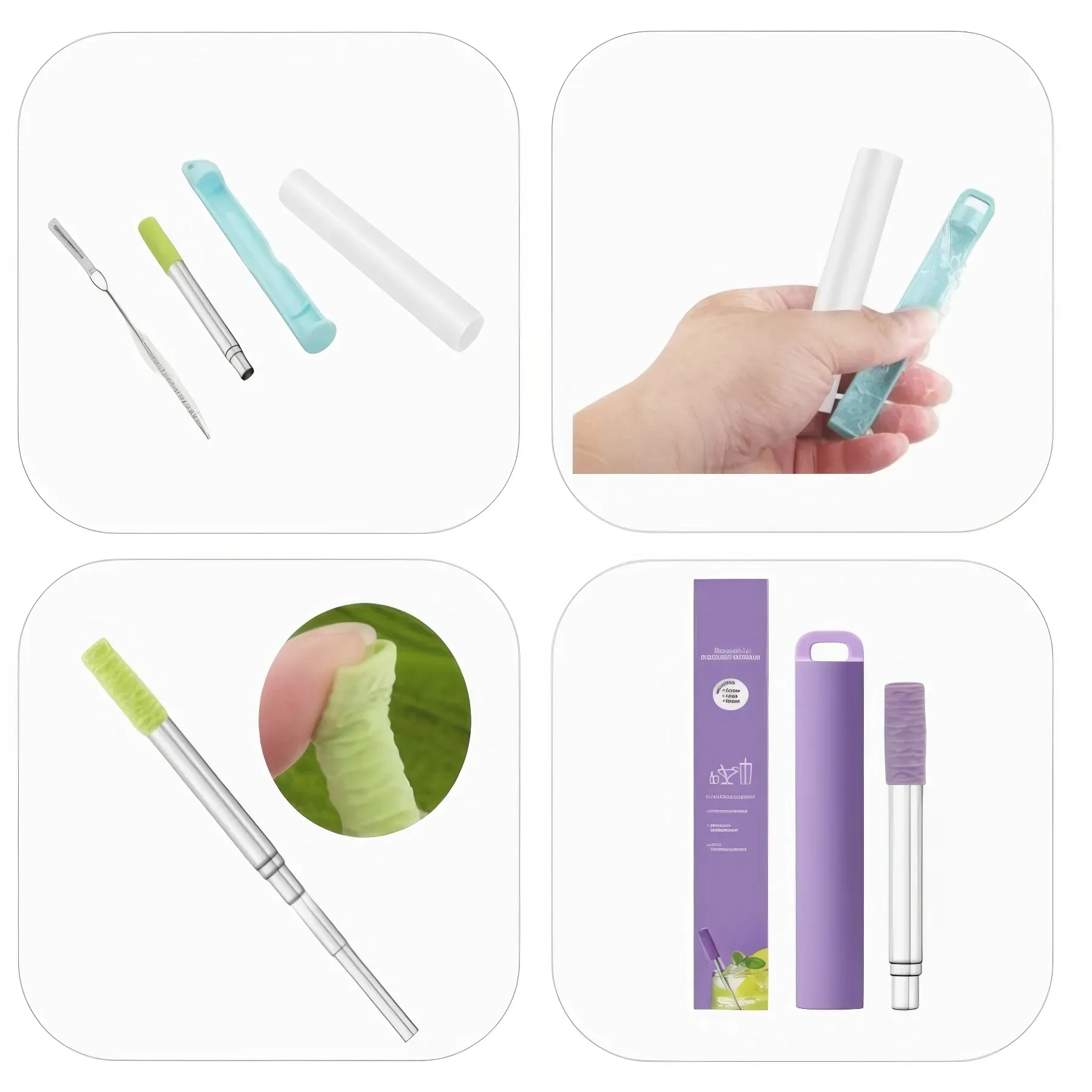 304 Stainless Steel Telescopic Straw Silicone Tip 4