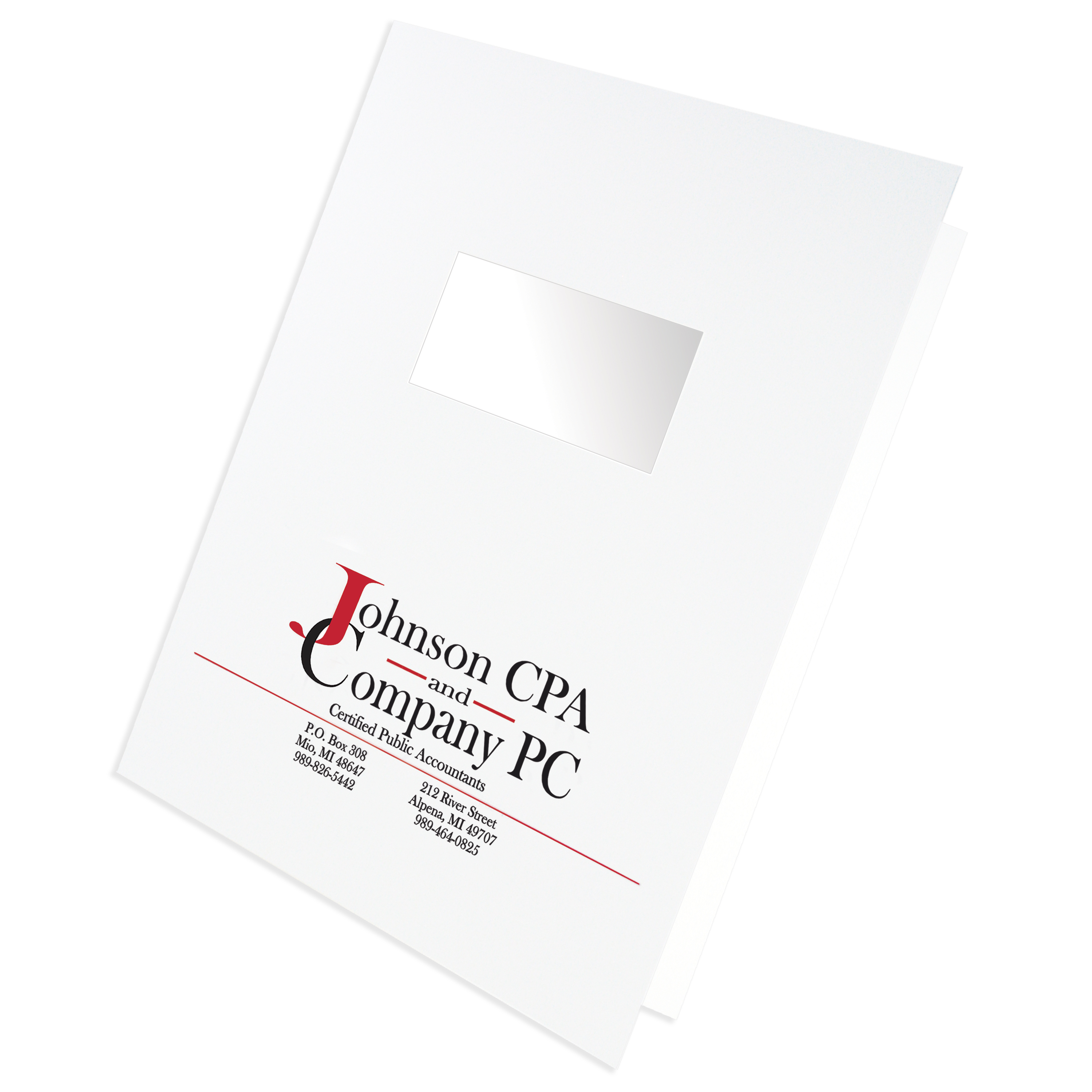 Tax and Report Cover with Window Printed 2 PMS Colors 15