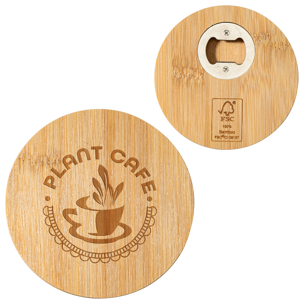 Bamboo Coaster with Bottle Opener 5