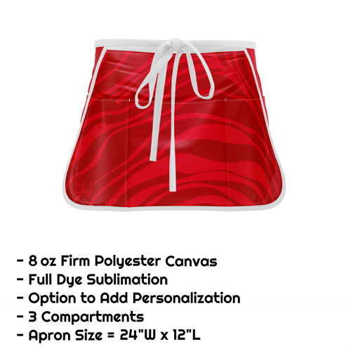 Poly Canvas Sublimation Waist Apron w/ 3 Compartments - 24"W 3