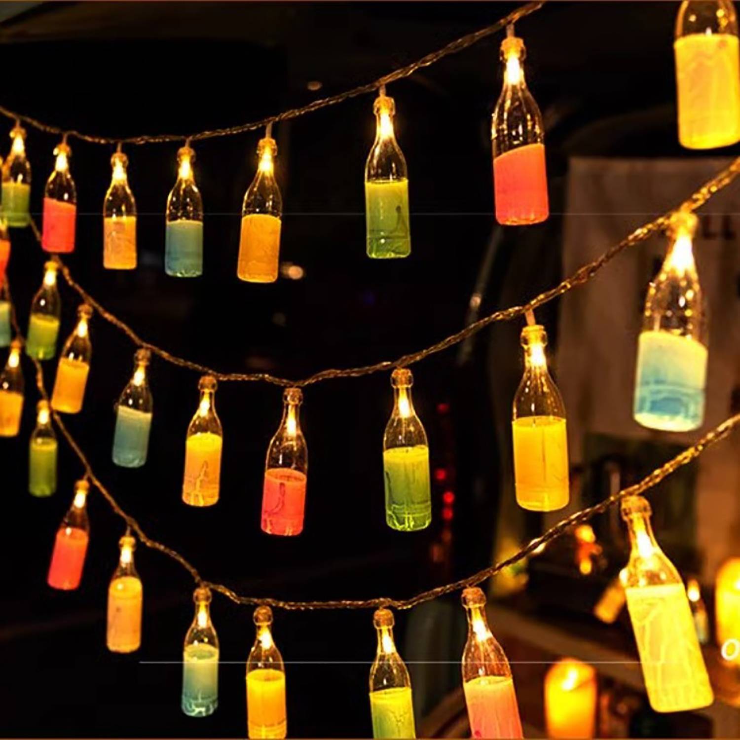 Beer Bottle-Shaped Glowing Atmosphere Lamp USB String Light 4