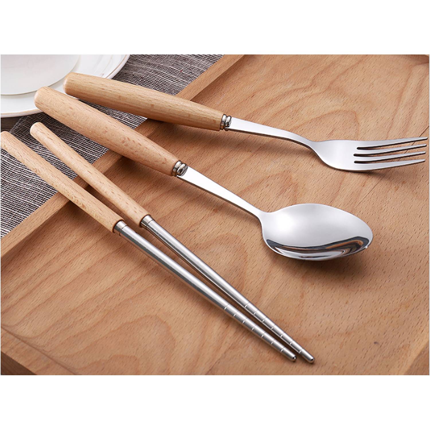Stainless Steel Cutlery Set With Wooden Handle 3