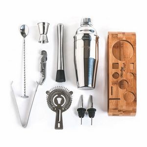10-Piece Bar Tool Set With Bamboo Stand 3