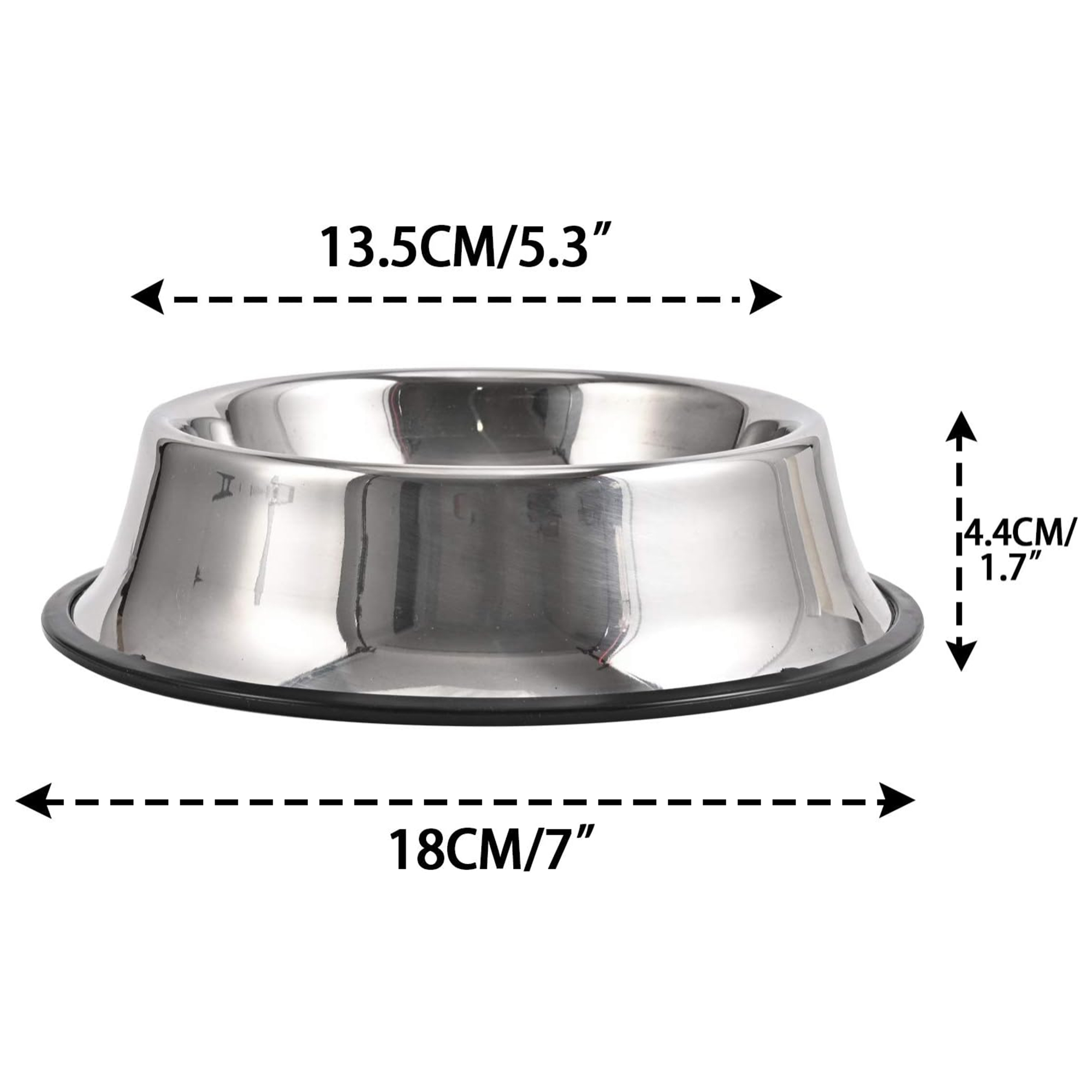 Stainless Steel Dog Bowl With Anti-Skid Rubber Base 4