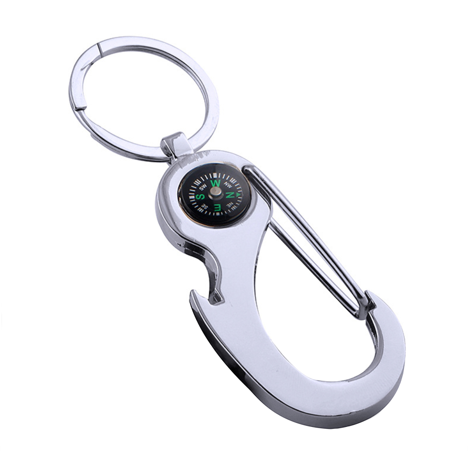 Bottle Opener Hook Keychain with Compass 1