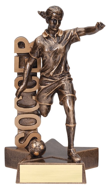6 1/2" Tall Soccer Female Billboard Resin Award 2