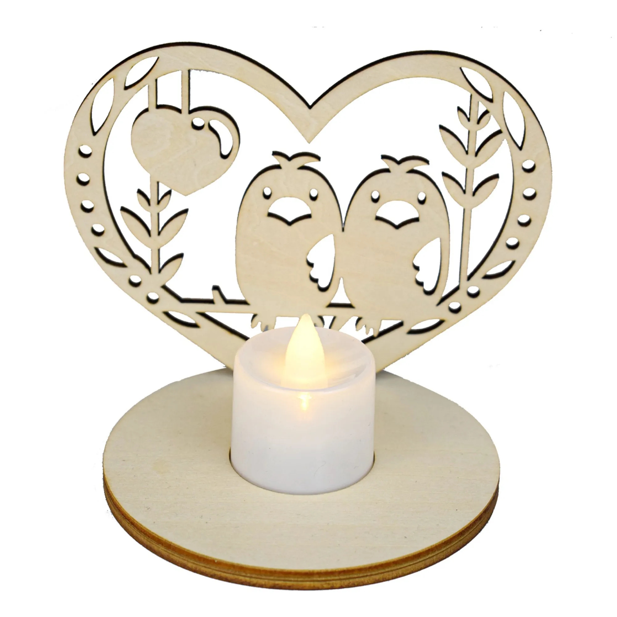 Wood Candle Holders with Tea Light 5