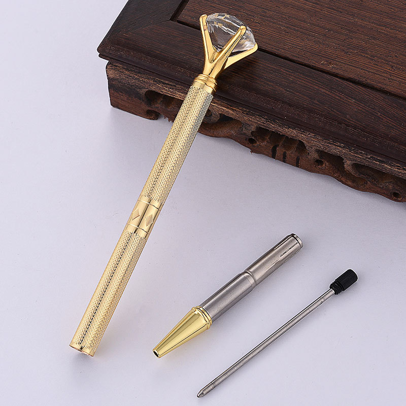 Carved Design Metal Ball Pen with Crystal Diamond 5