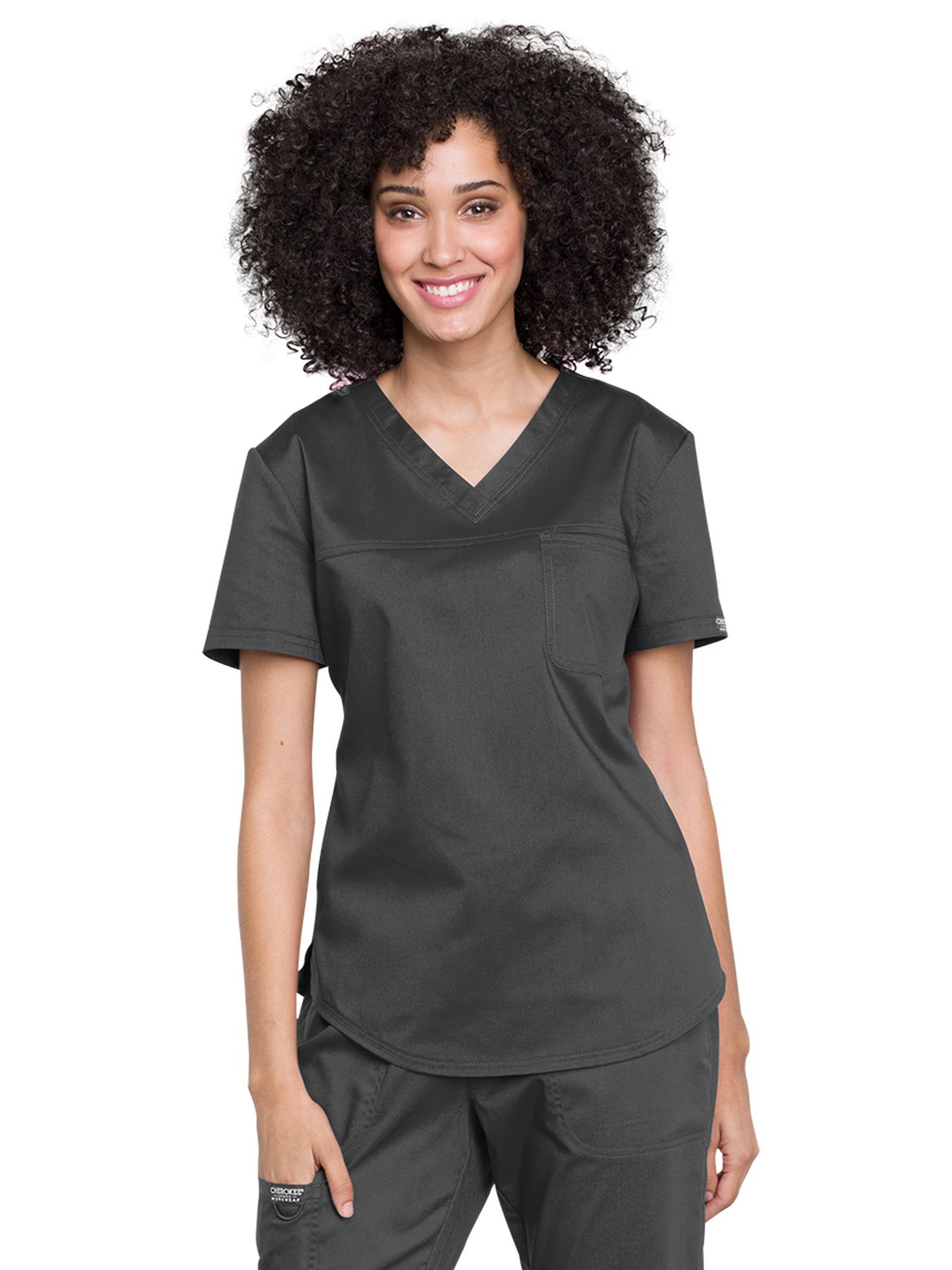 Cherokee - Workwear Revolution - Women's 1-Pocket Tuckable V-Neck O.R. Top 12