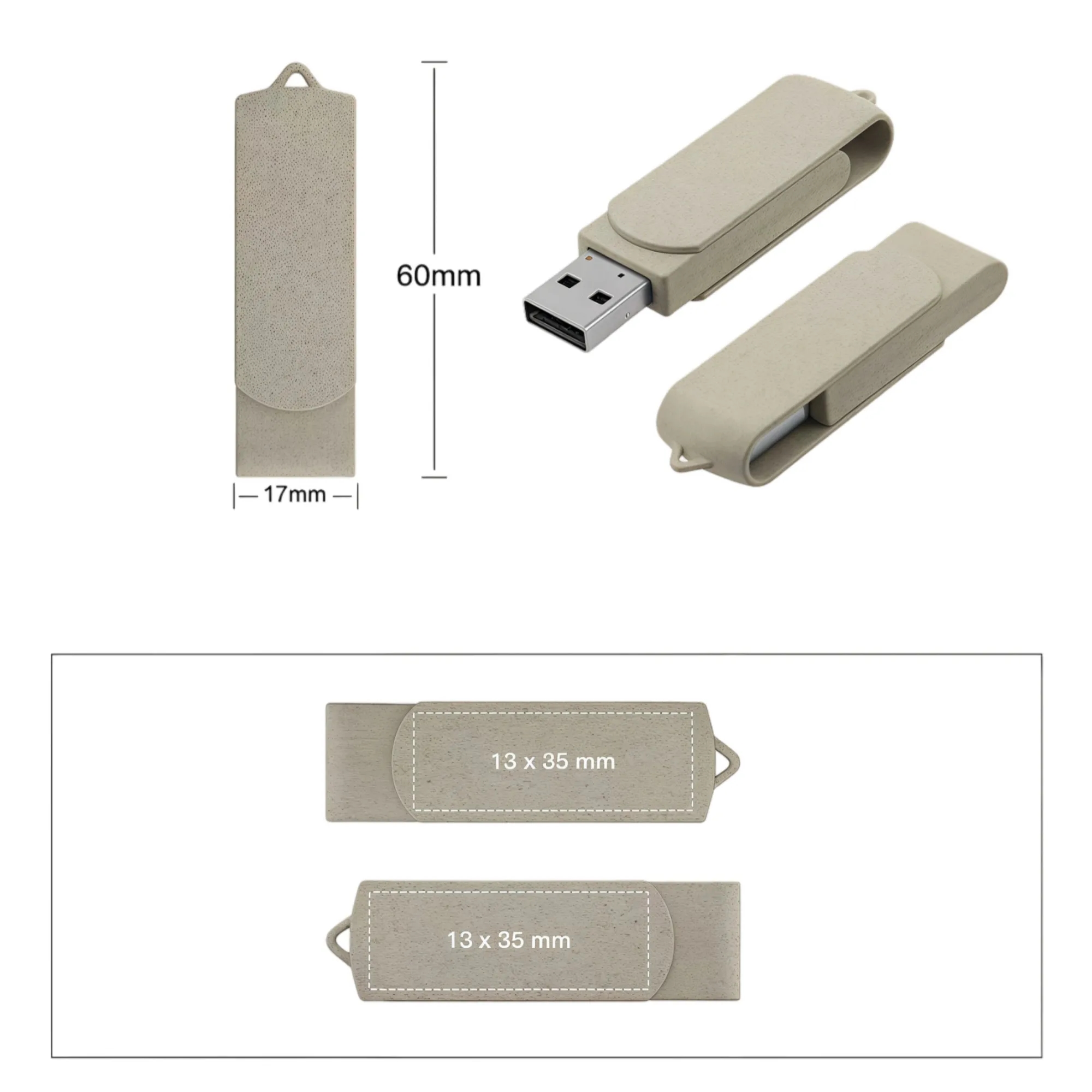 Wheat Straw USB Flash Drive with Case 1