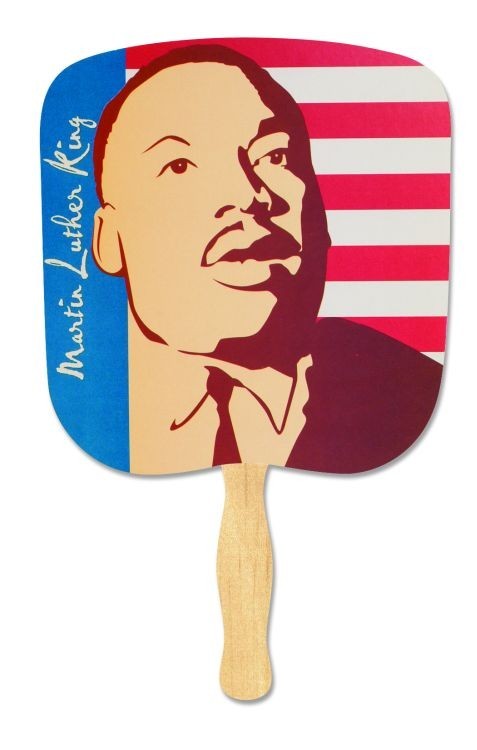 Martin Luther King w/Flag Stock Religious & Inspirational Fan