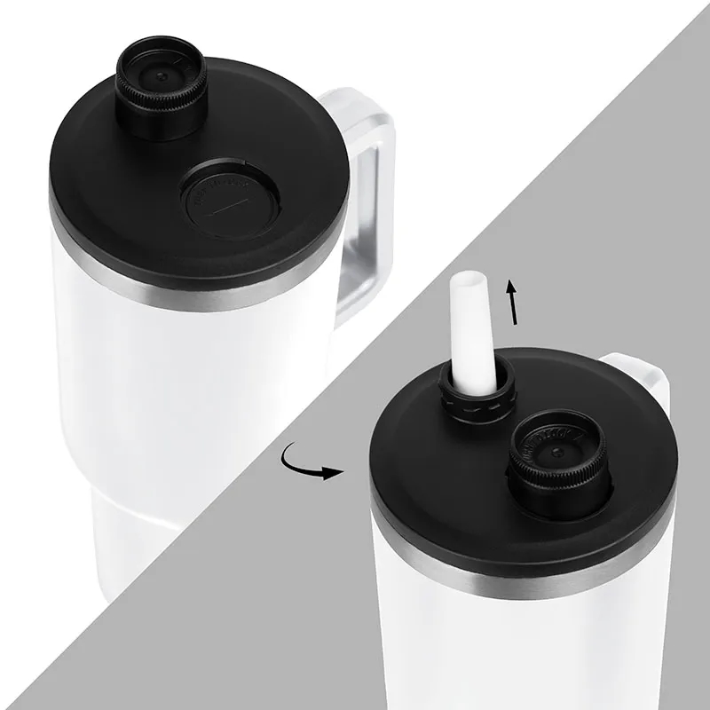 Malden Double Wall Vacuum Seal Mug with Flexible Straw 40 oz 11