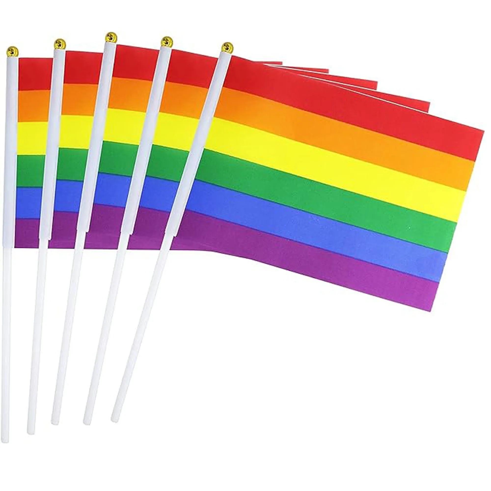 Hand Held Rainbow Flag 2