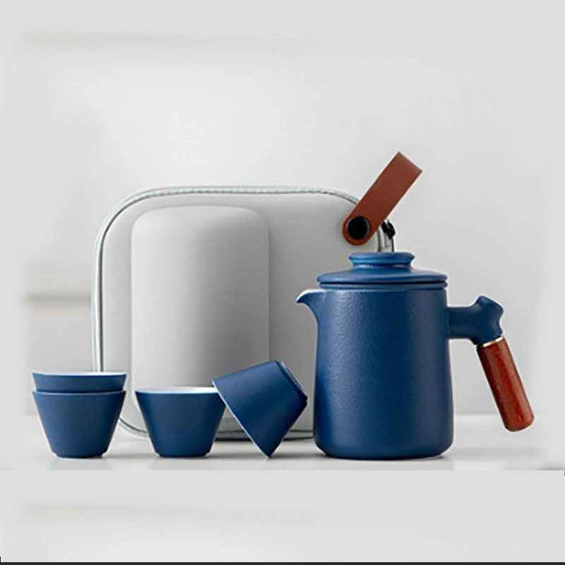 Custom Travel Ceramic Tea Pot Set 7