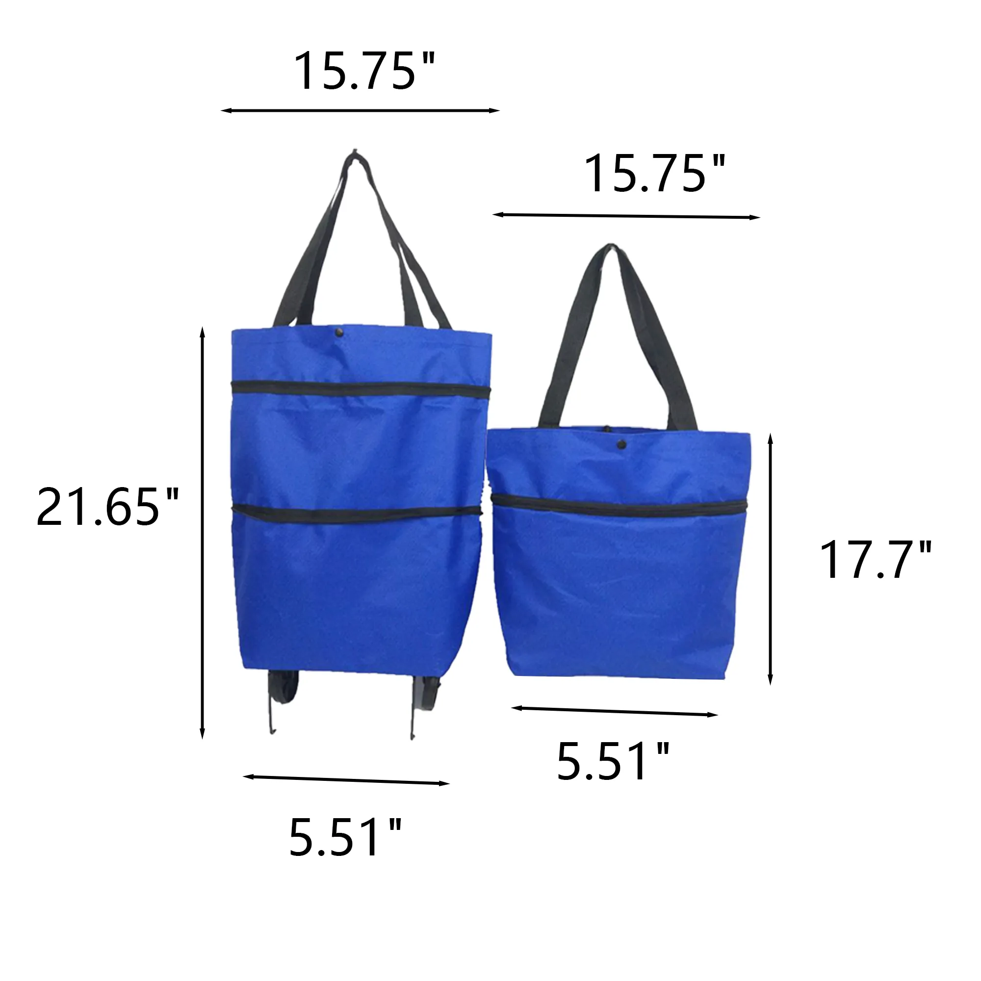 Collapsible Portable Wheeled Shopping Bag with Handle 4