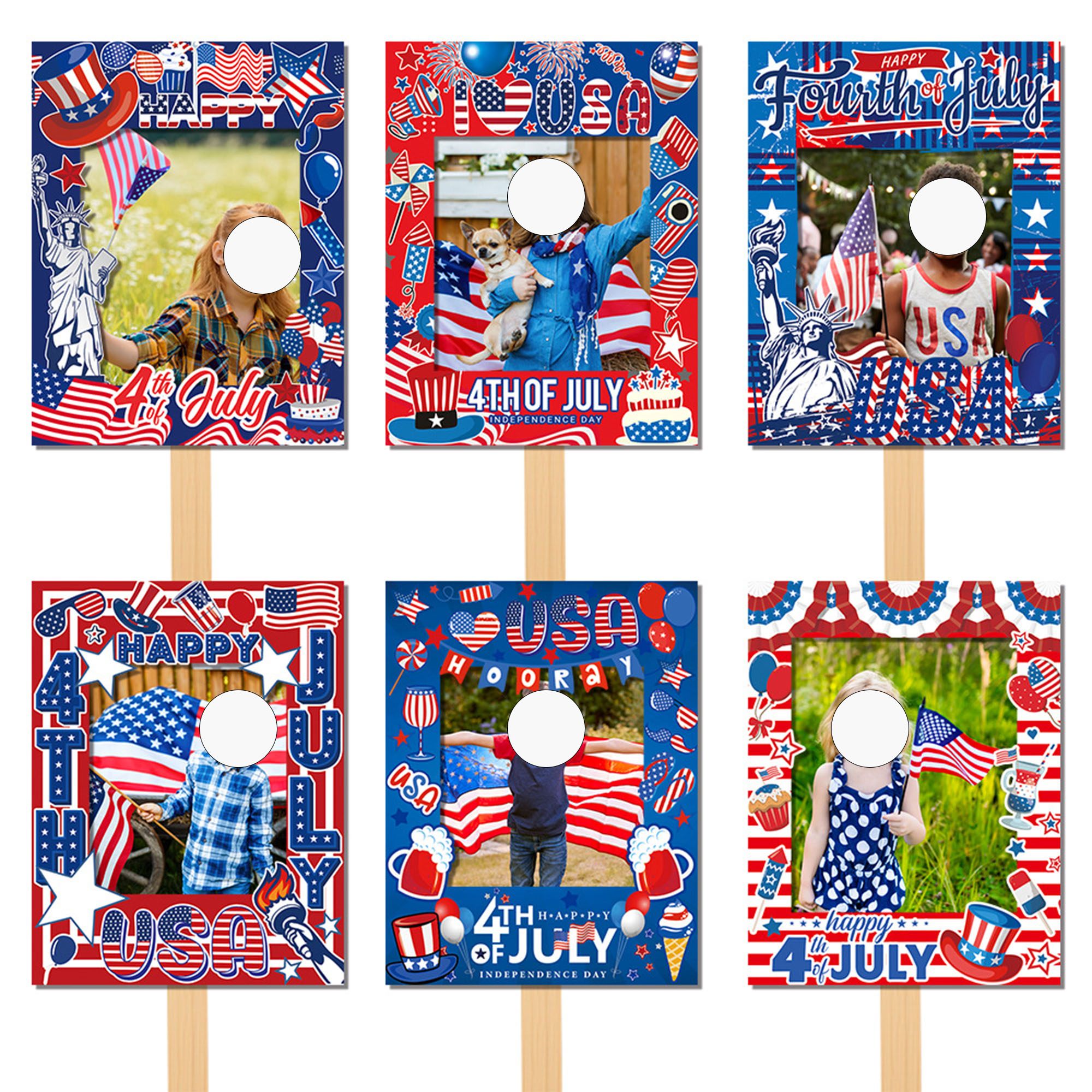 USA Patriotic Photo Booth Frame Prop DIY Decoration 2