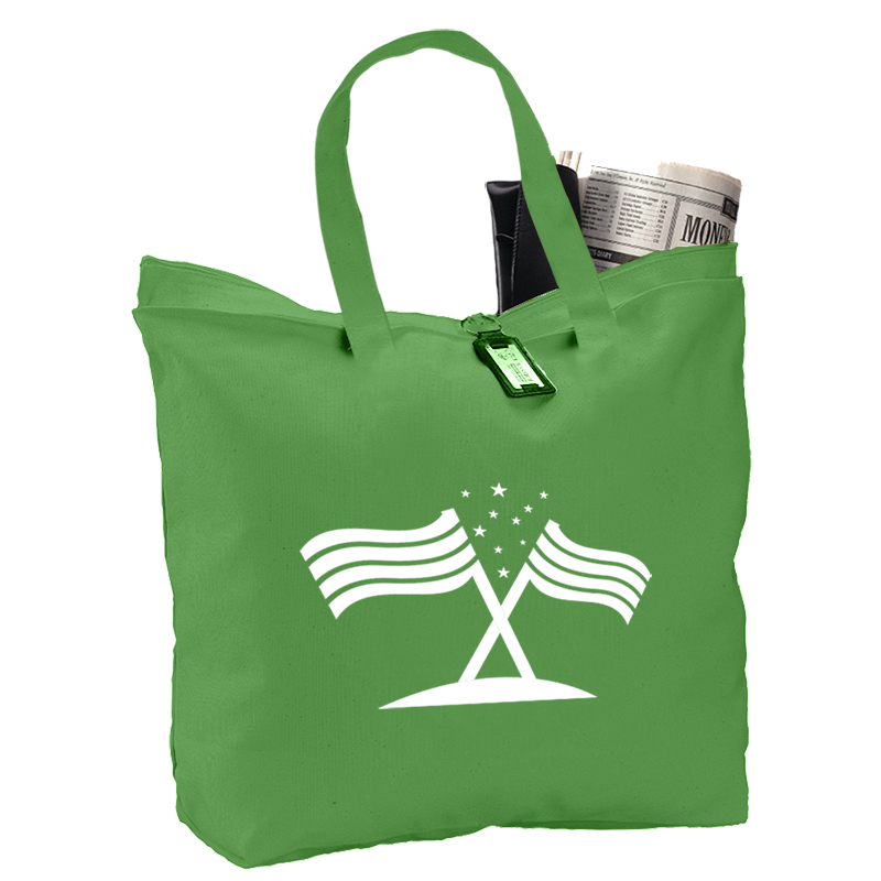 Canvas Zipper Tote Bag, custom tote bag with logo imprint 3