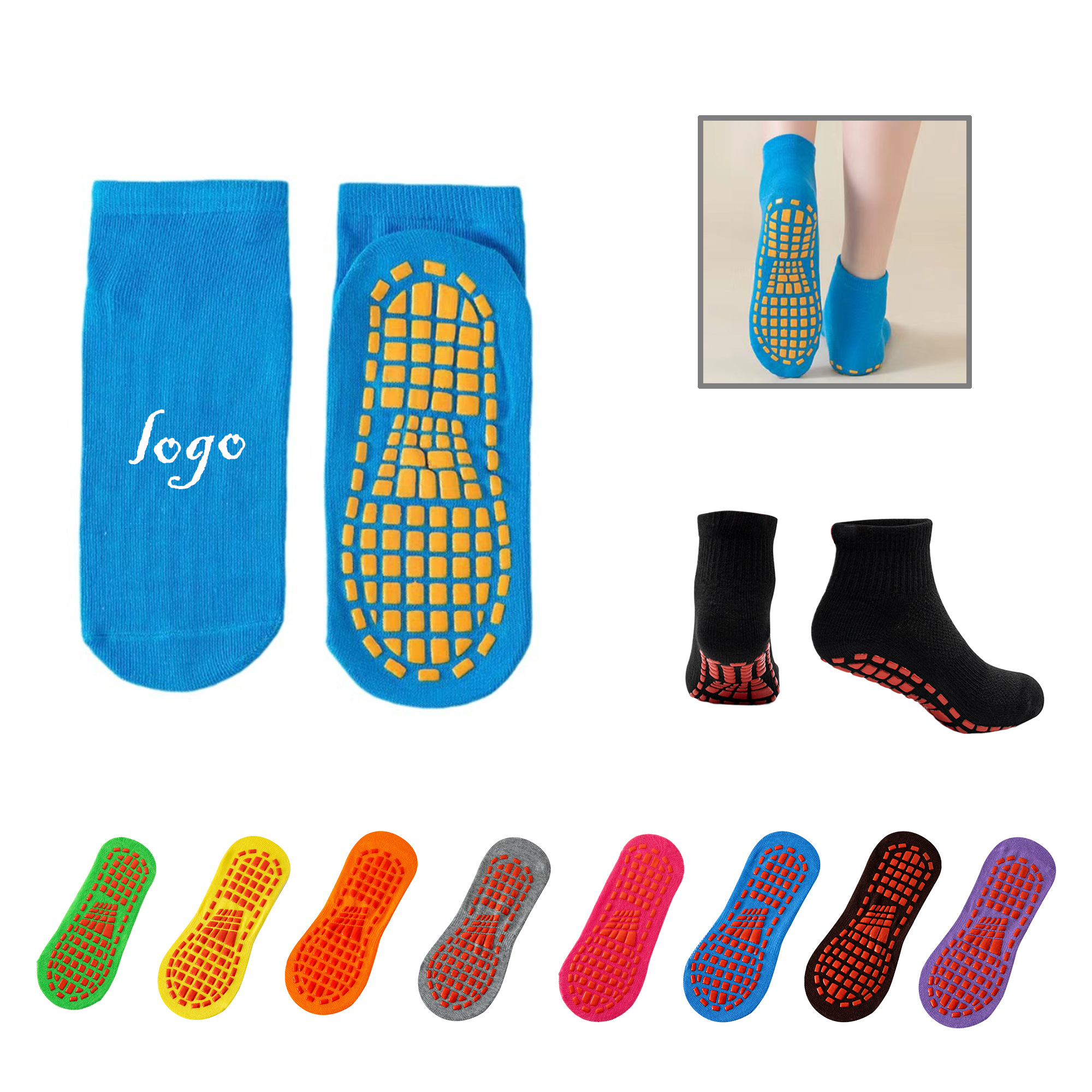 MOQ50 Non-Slip Yoga Trampoline Grip Socks 3