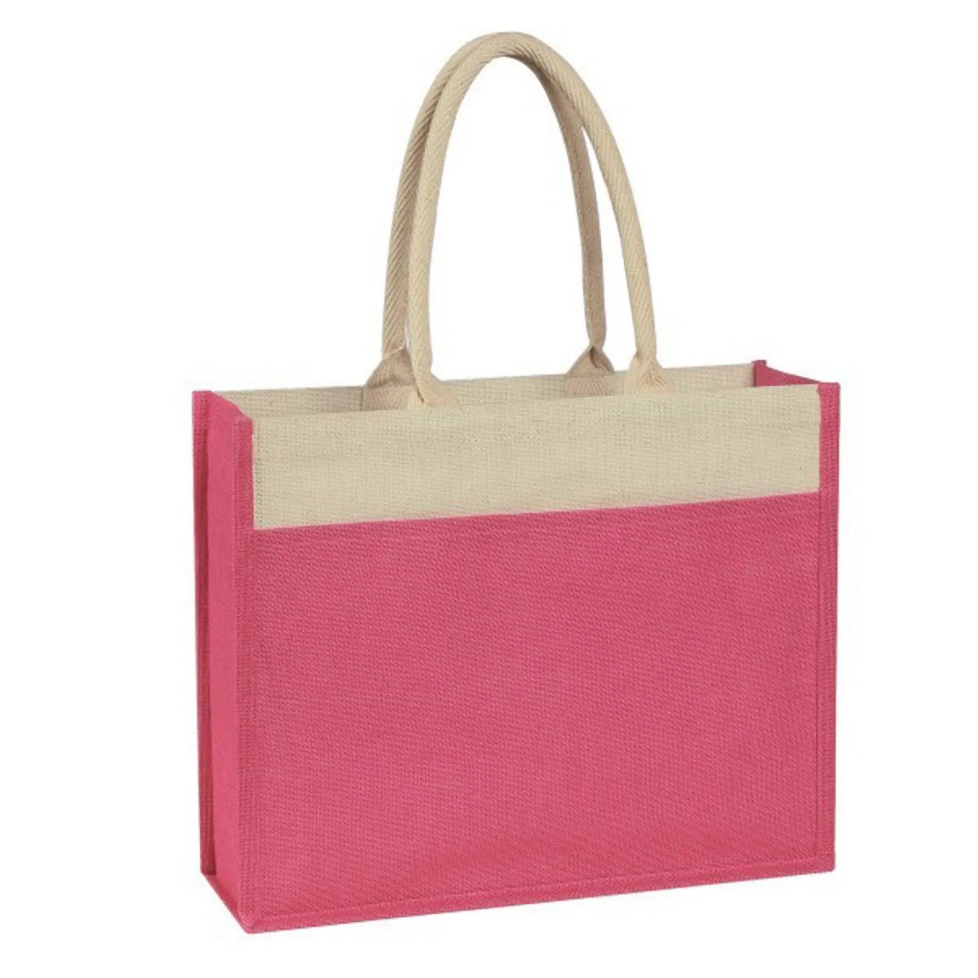 Reusable Jute Bag With Front Pocket 3
