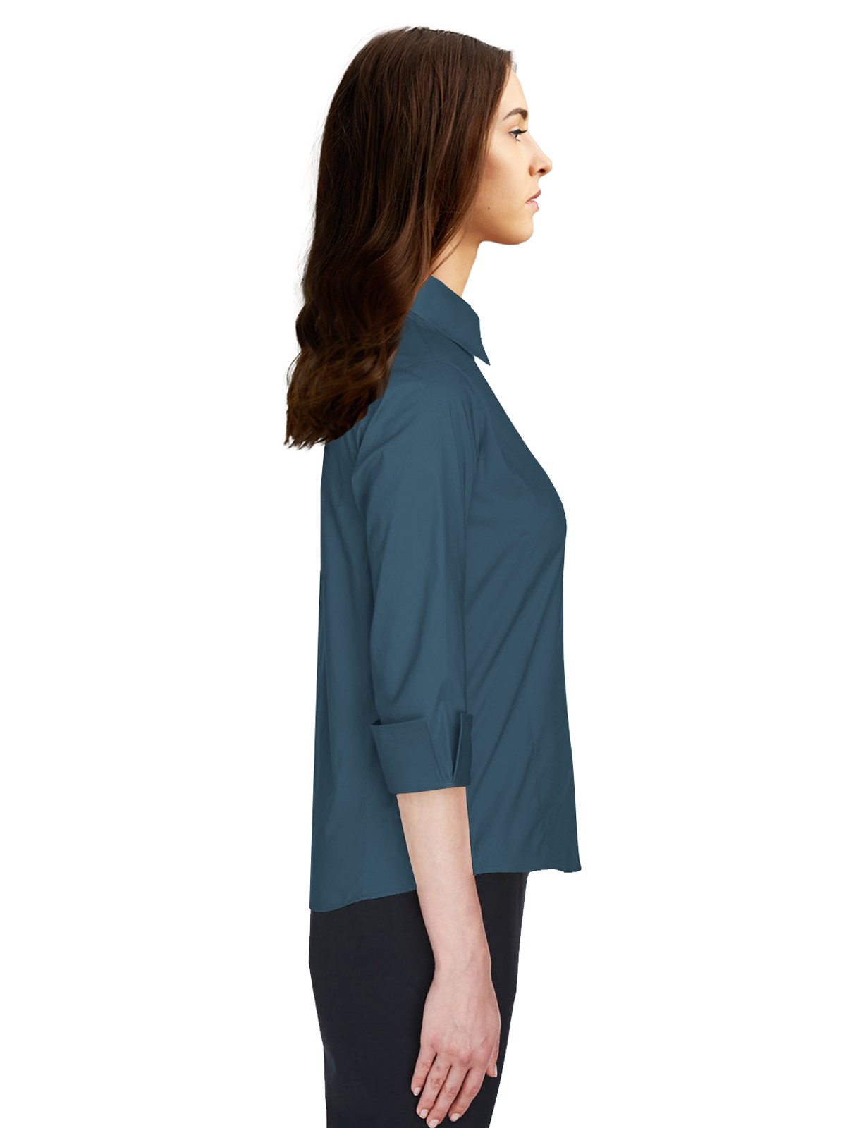 Blue Generation - Women's Pocketless 3/4-Sleeve Poplin Shirt 20