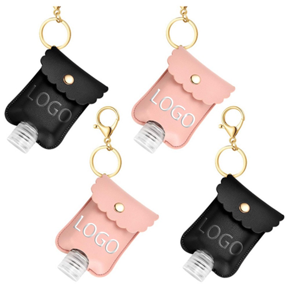 Leather Sanitizer Holder w/Key Ring 4