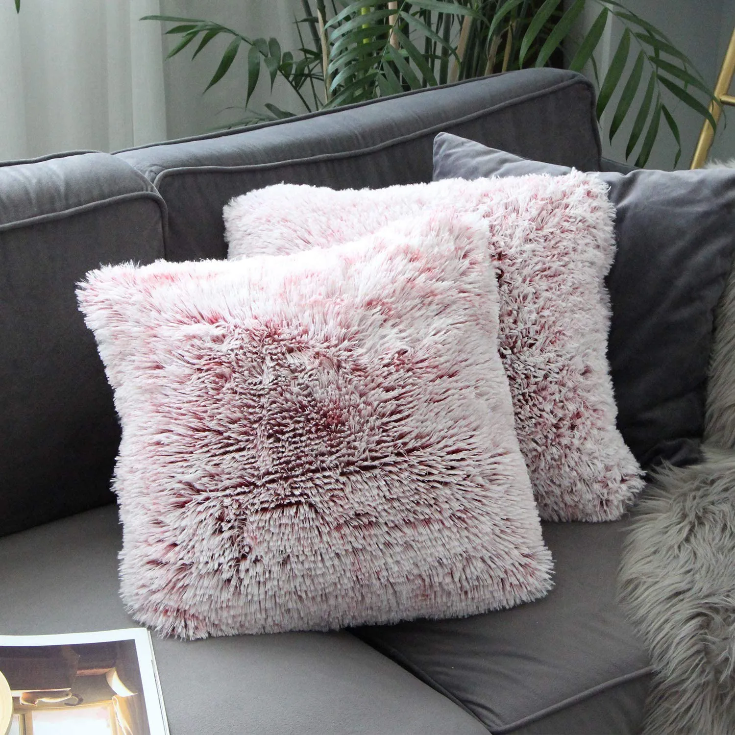 Luxury Series Super Soft Faux Fur Sofa Throw Pillow 3