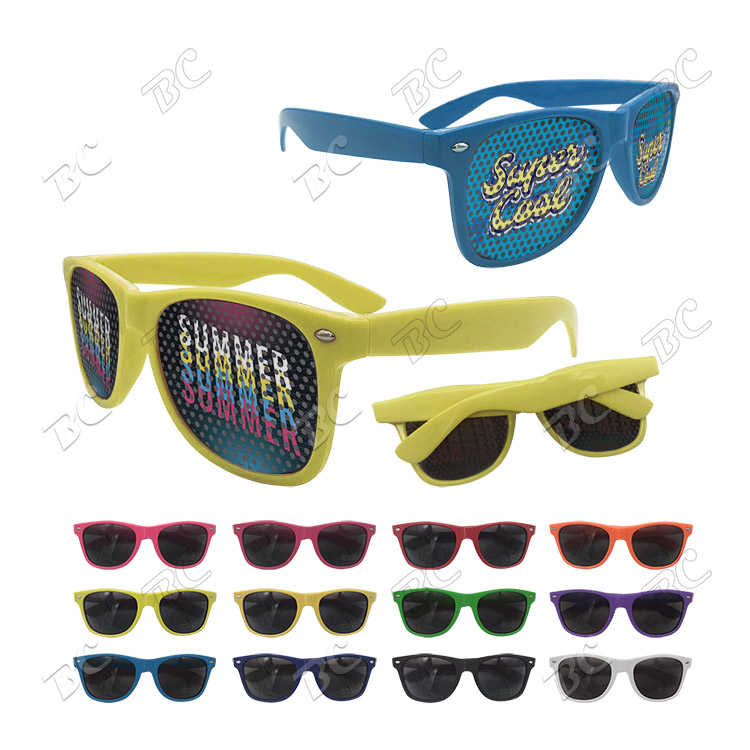 Free Shipping Full Color Solid Frame Cool Lens Promotional Sunglasses 12