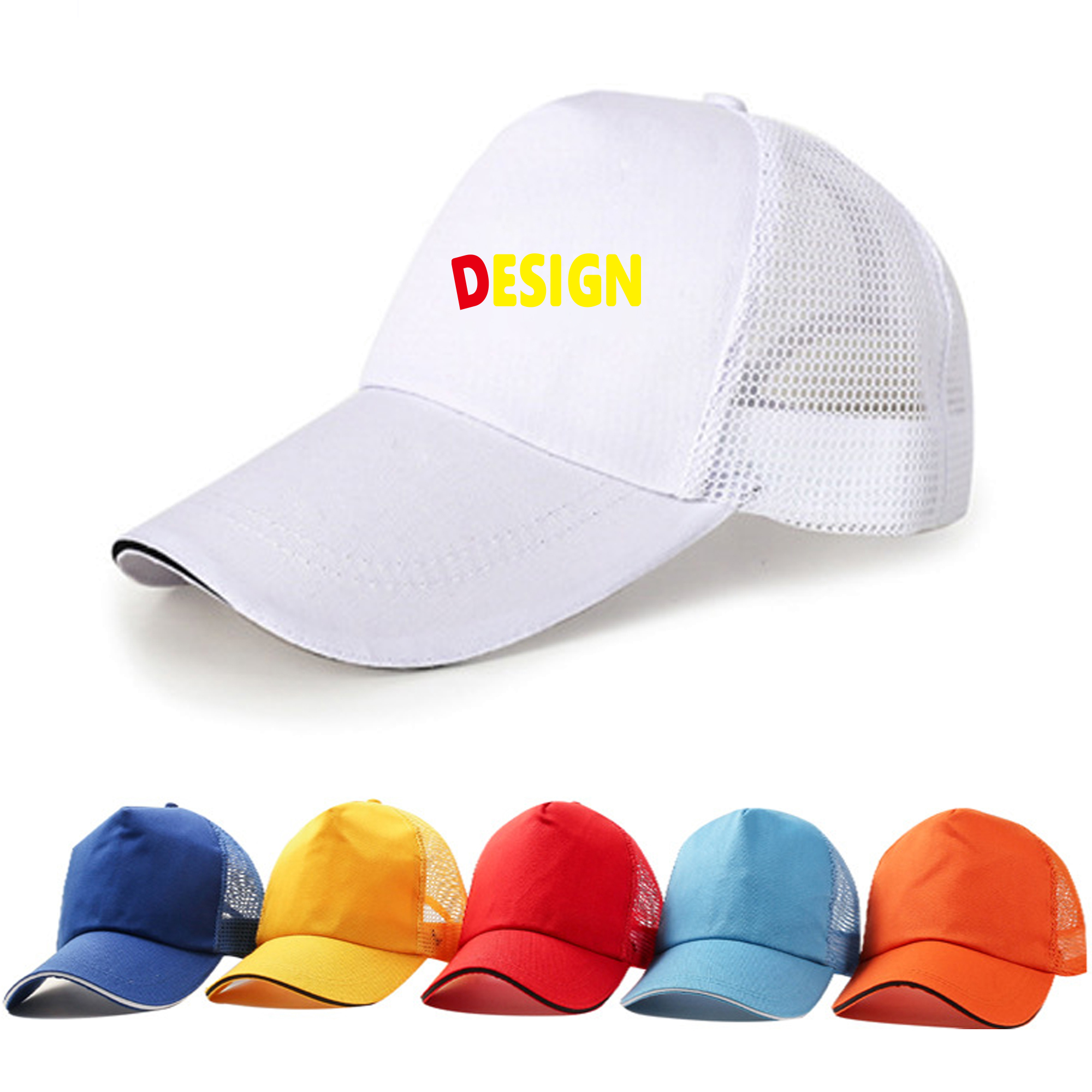 Full Color Mesh Sun Cap For Adults Golf Hat 3