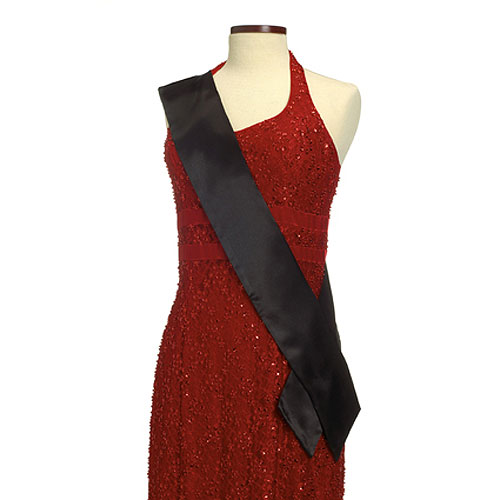 Black Satin Pageant Sash 2
