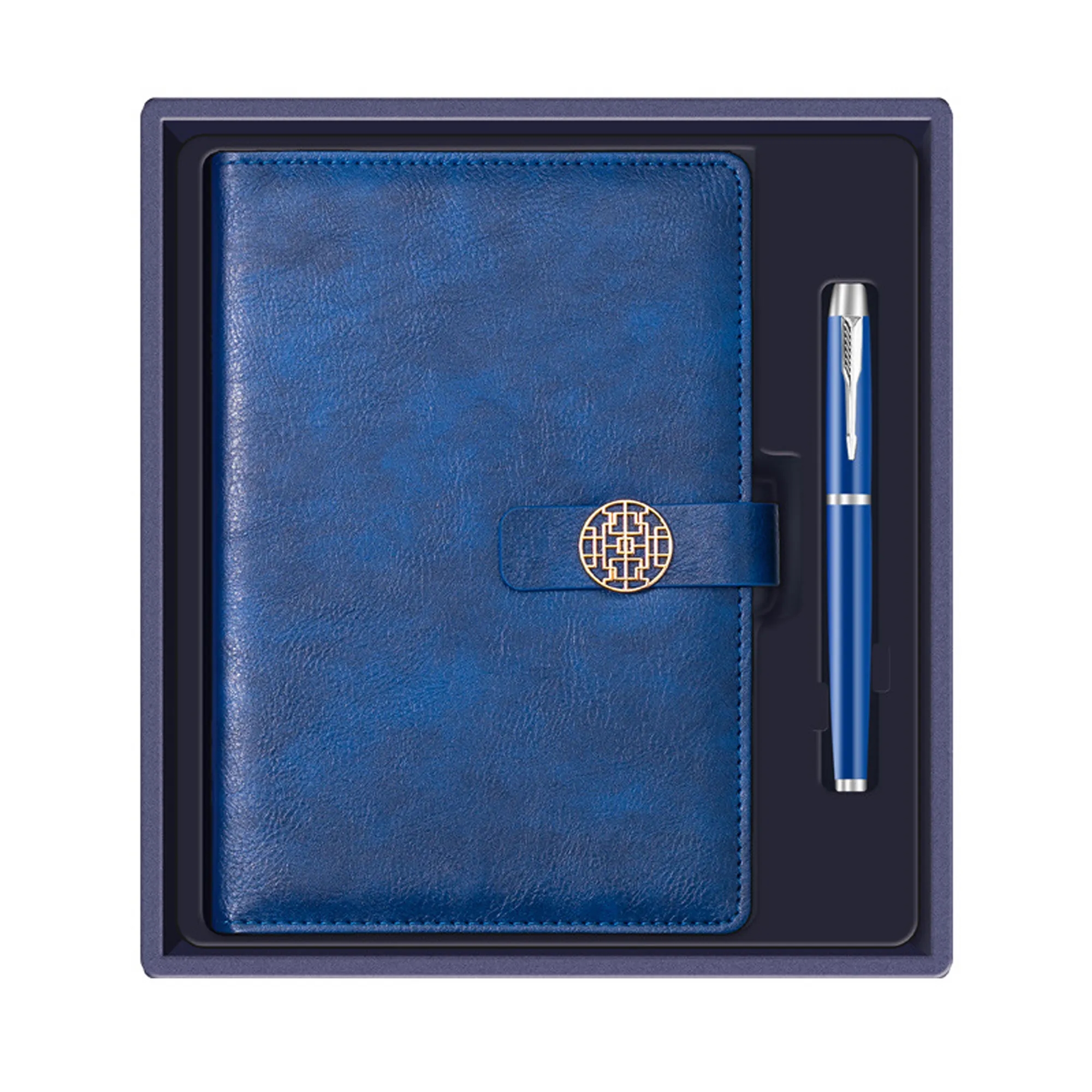 Hardcover Leather A5 Notebook With Deluxe Pen Gift Box 4