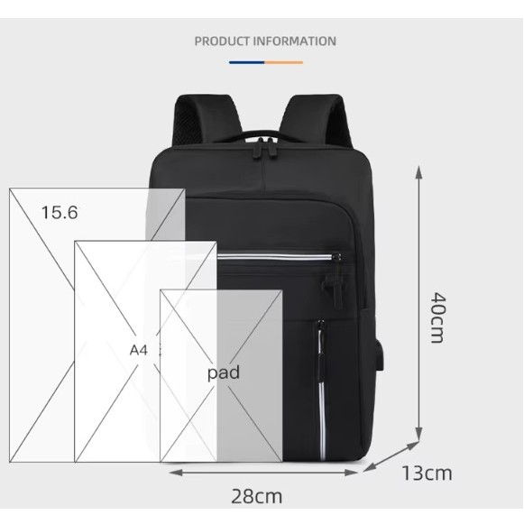 Travel Business College Laptop Backpack With USB Port 3