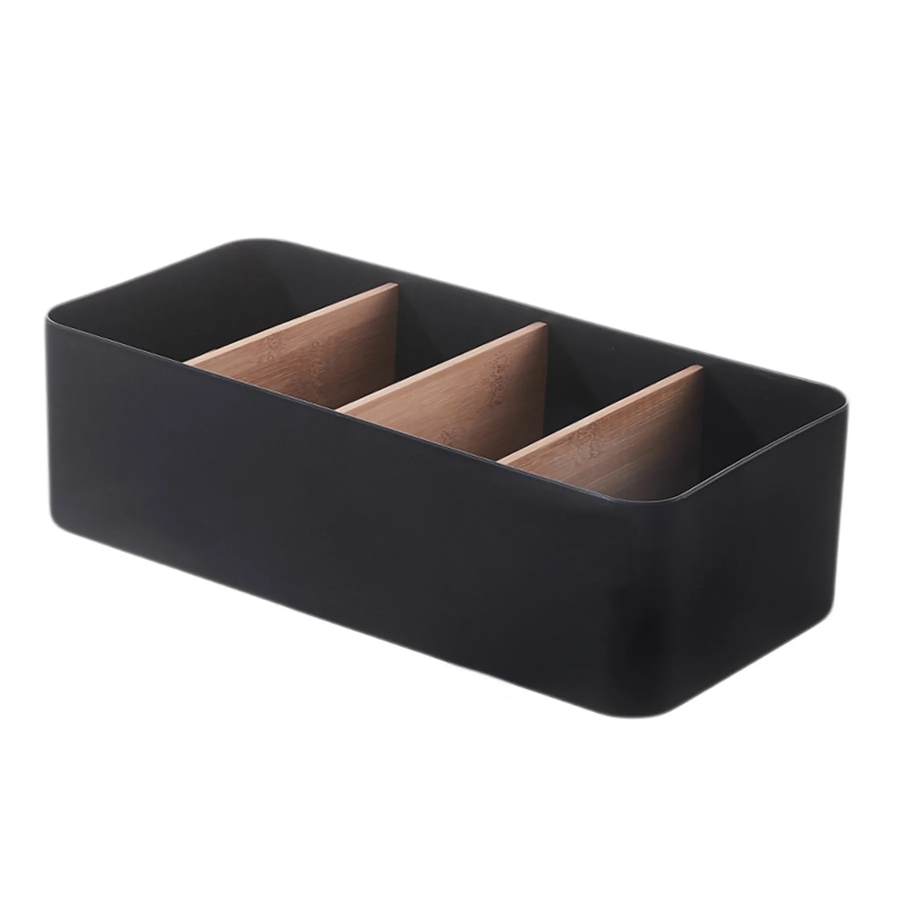Plastic Rectangular 4-Compartment Tabletop Storage Box 2