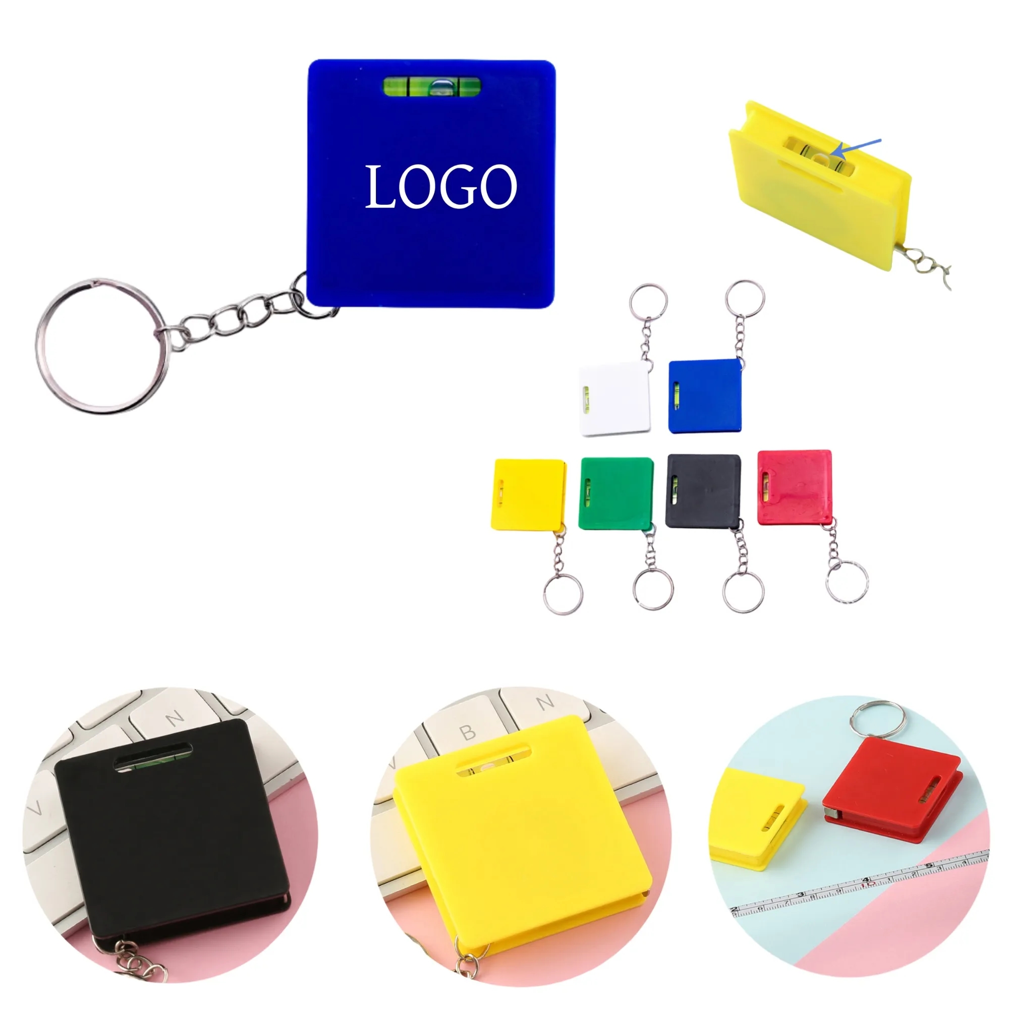 Mini Horizontal Square Tape Measure Key Chain 2