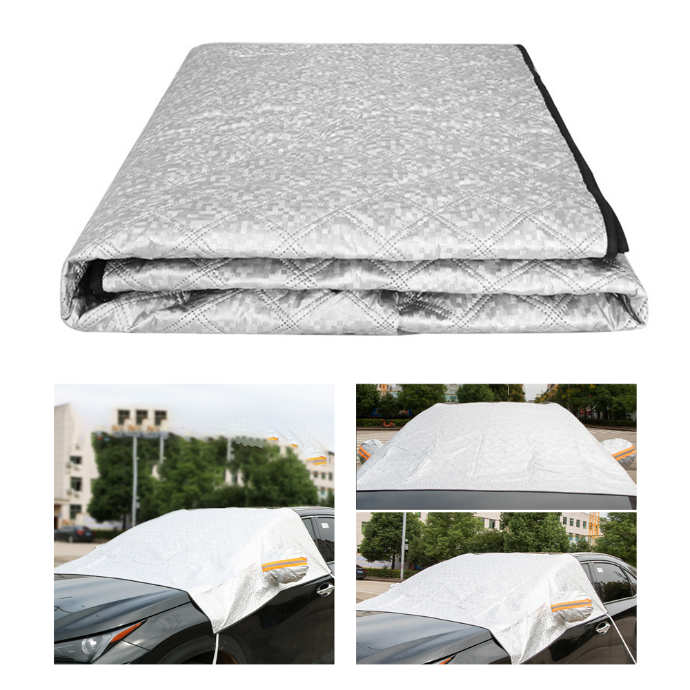 Windshield snow cover with Night reflective strip