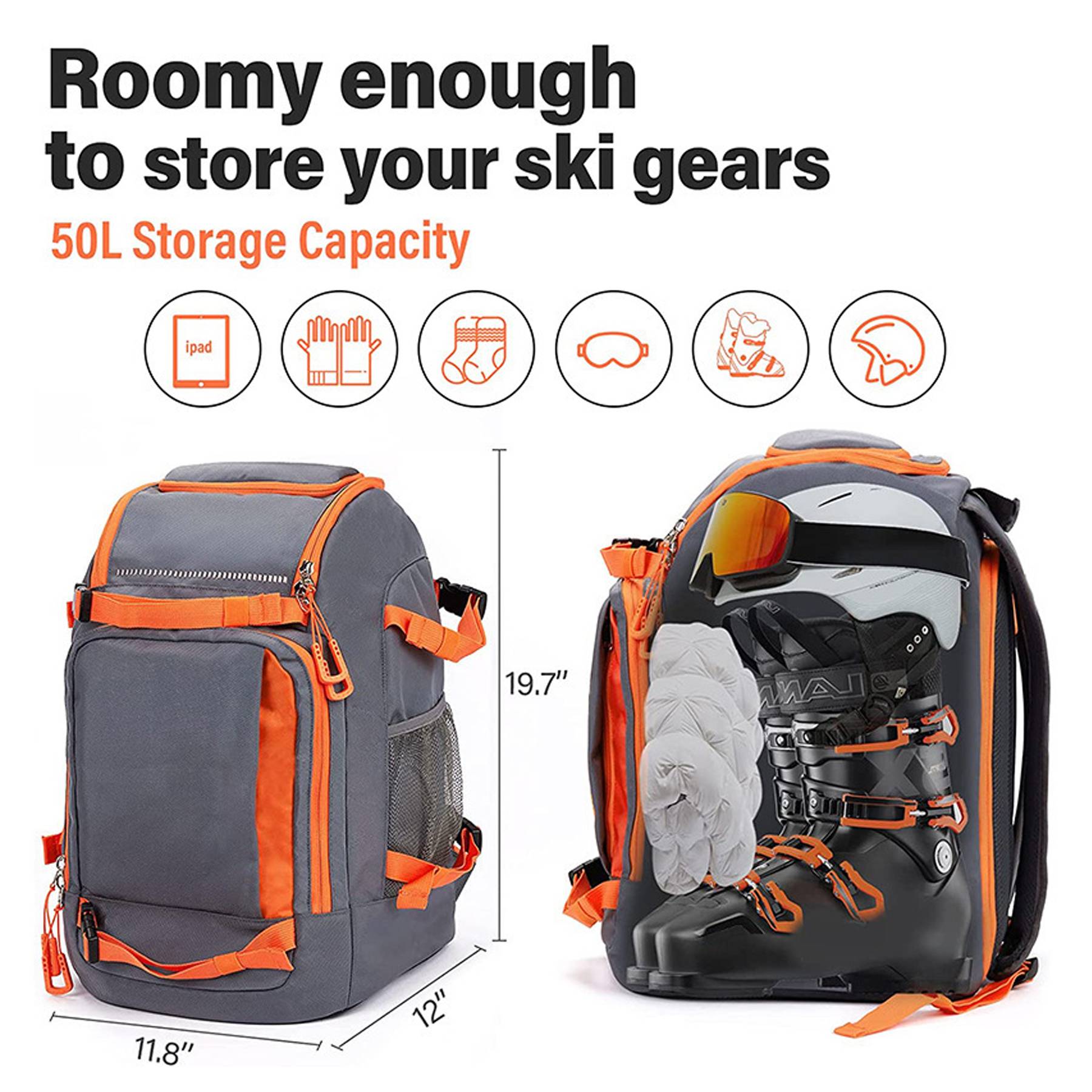 Nylon Skiing Gear Backpack 5
