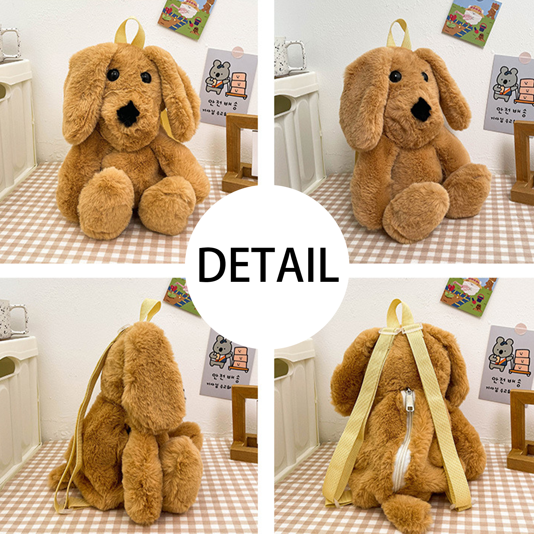 Cotton Plush puppet dog backpack for kids 2